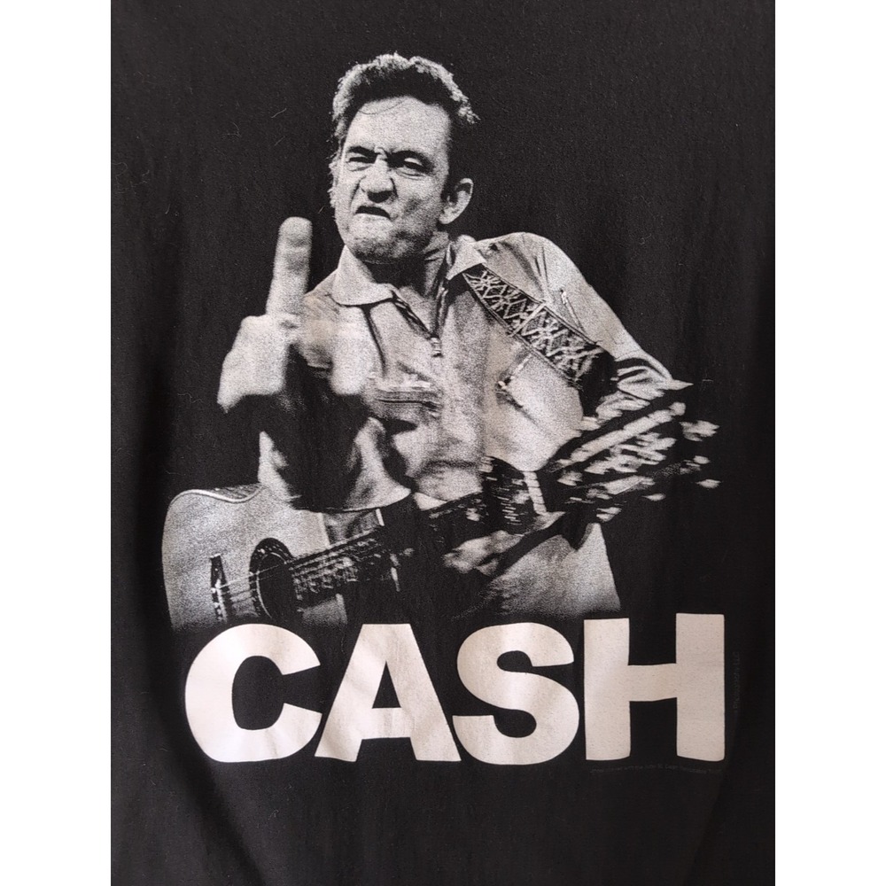 Johnny Cash Jim‎ Marshall Graphic Middle Finger T-Shirt  Black Sz 2XL EUC!